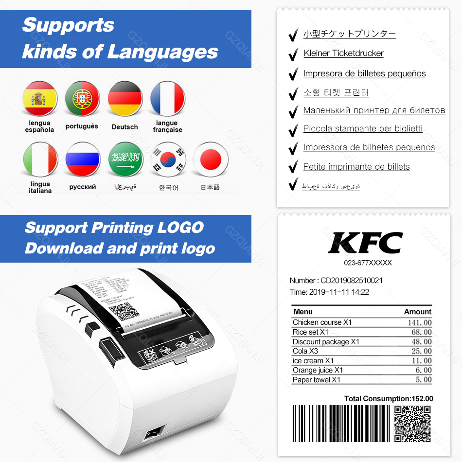 80mm Thermal Receipt Printer W - огляд і ціна Commercial Kitchen Windows