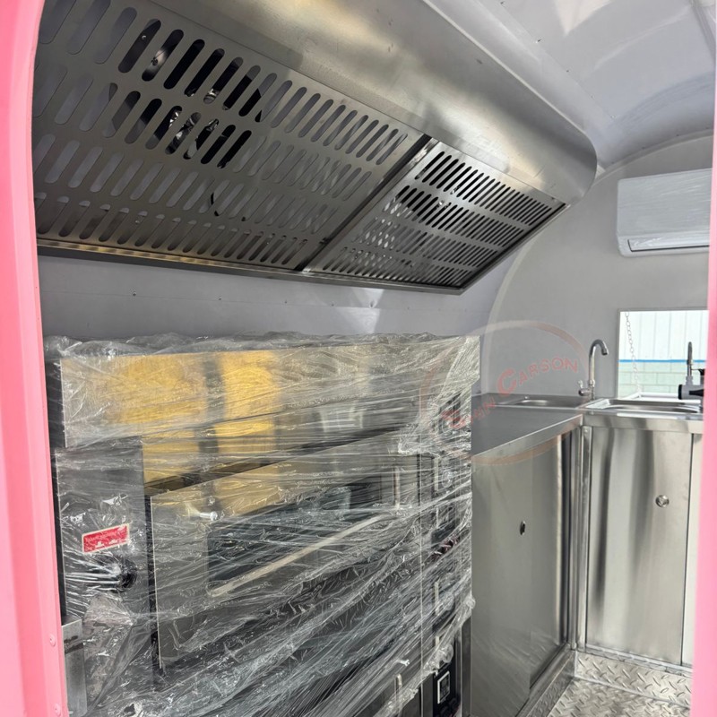 Pink Fiberglass Food Trailer C - огляд і ціна Commercial Kitchen Windows