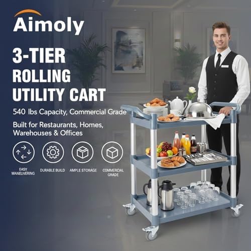 3-Tier Rolling Utility Cart on - огляд і ціна Commercial Kitchen On Wheels