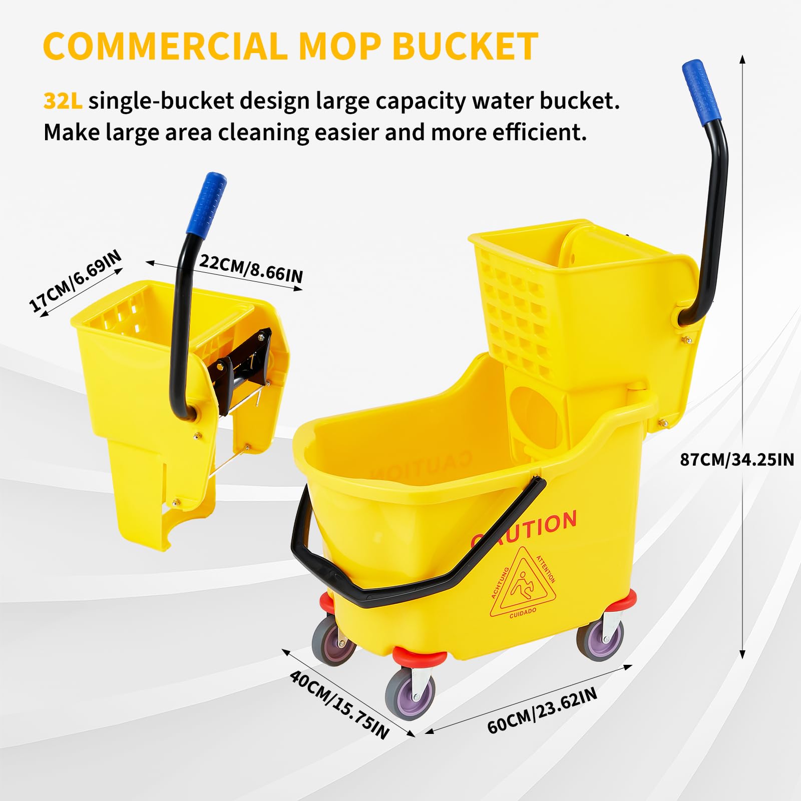 Commercial Mop Bucket with Sid - огляд і ціна Commercial Kitchen On Wheels