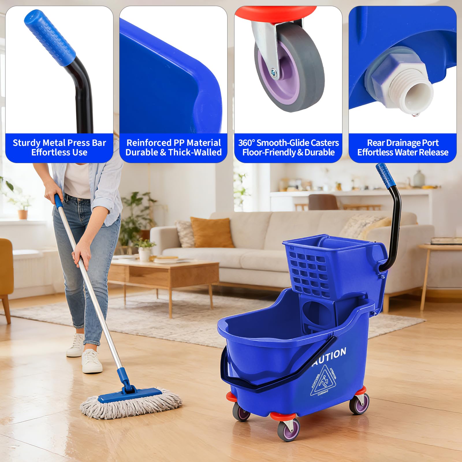 Commercial Mop Bucket with Sid - огляд і ціна Commercial Kitchen On Wheels