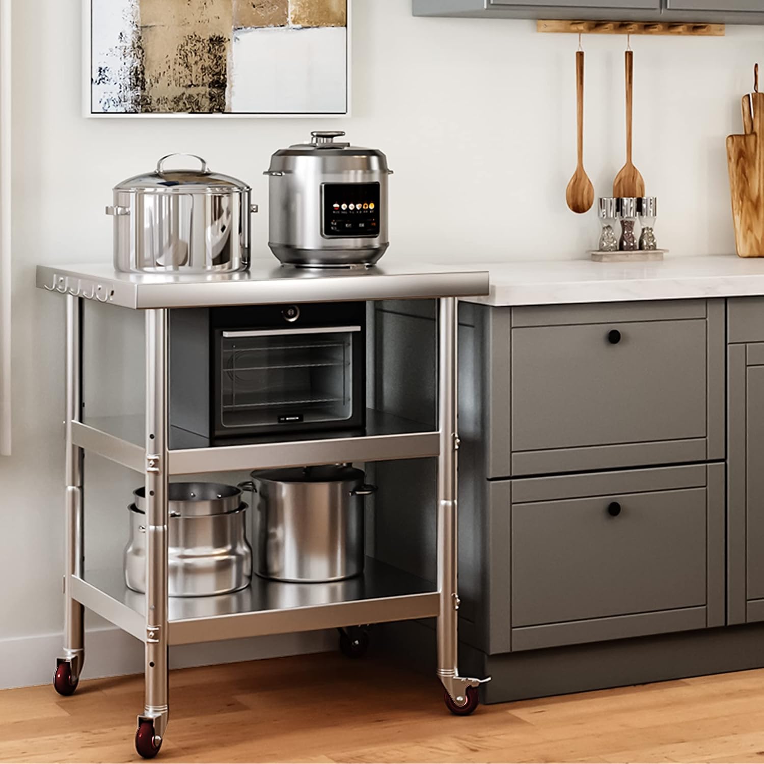 Stainless Steel Food Prep Tabl - огляд і ціна Commercial Kitchen On Wheels