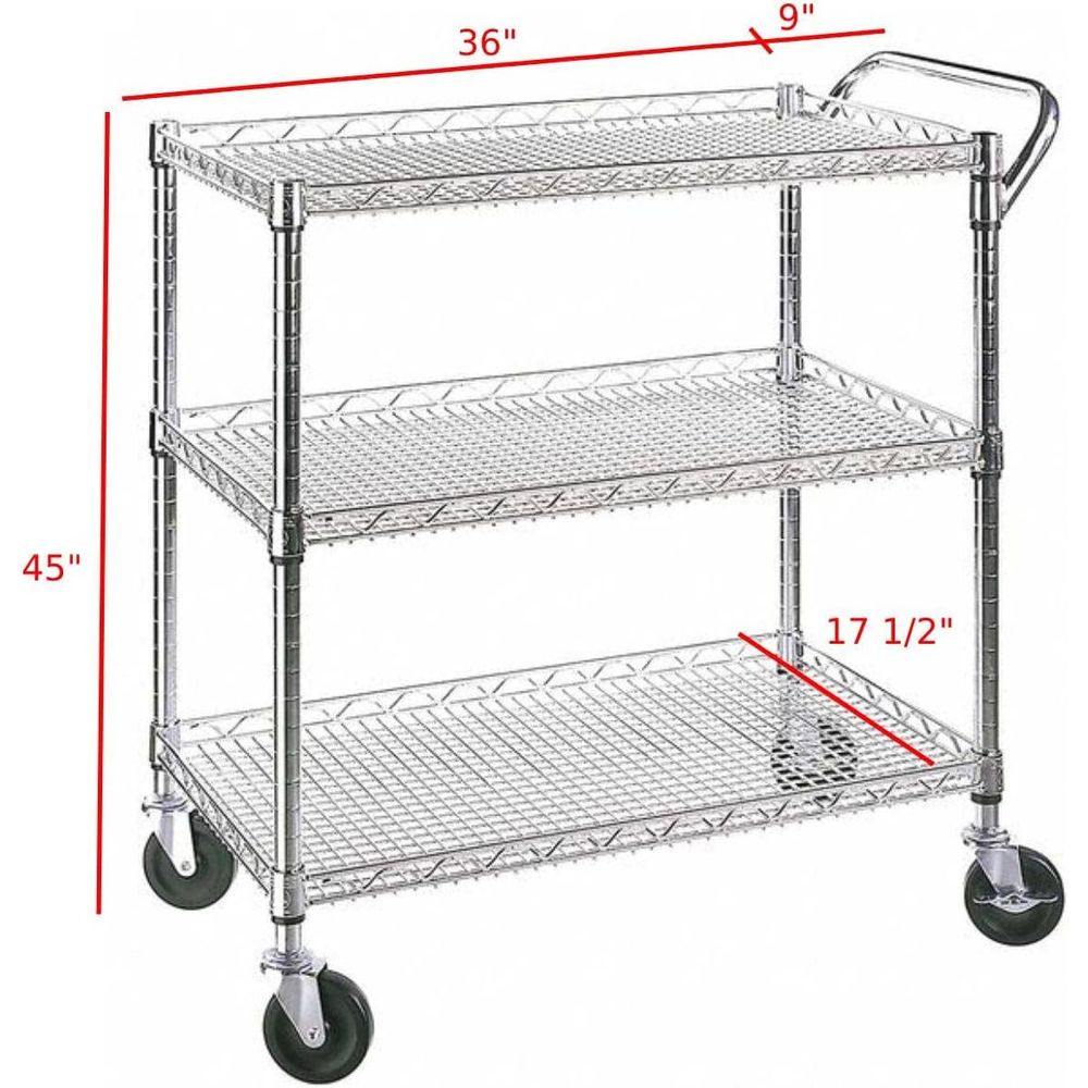 Heavy Duty 3 Tier Rolling Util - огляд і ціна Commercial Kitchen On Wheels